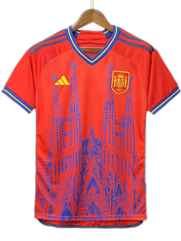 Spain maillot édition ville uniforme de football haut de maillot de football sportswear homme rouge 2024